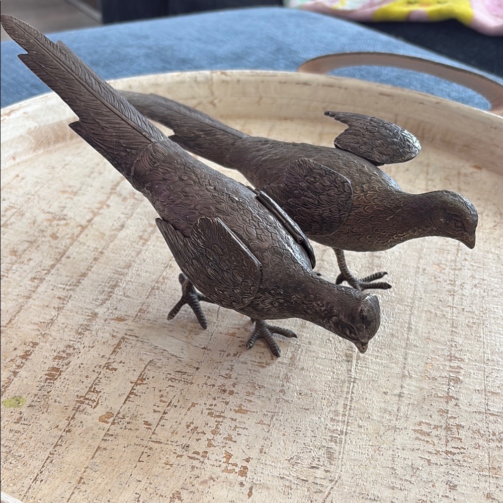 WALLACE EPNS SOLID METAL PHEASANT FIGURE SILVERPLATED